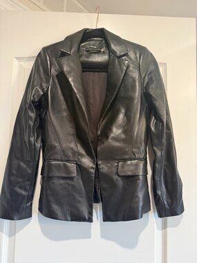 Alice & Olivia Vegan Leather Blazer | Size 4